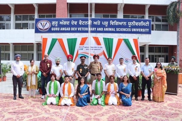 Dr. Jatinder Paul Singh Gill, Vice-Chancellor, along with the University authorities, felicitated the students for their outstanding patriotic performance during the 80th Independence Day Celebration